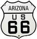 Vintage Us Route 66 Arizona Porcelain Metal Highway Sign Gas Oil Road Shield Az