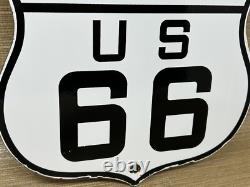 Vintage Us Route 66 Arizona Porcelain Metal Highway Sign Gas Oil Road Shield Az