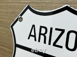 Vintage Us Route 66 Arizona Porcelain Metal Highway Sign Gas Oil Road Shield Az