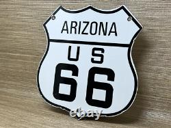 Vintage Us Route 66 Arizona Porcelain Metal Highway Sign Gas Oil Road Shield Az