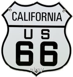 Vintage Us Route 66 California Porcelain Metal Highway Sign Gas Oil Road Shield