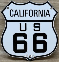 Vintage Us Route 66 California Porcelain Metal Highway Sign Gas Oil Road Shield