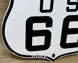 Vintage Us Route 66 California Porcelain Metal Highway Sign Gas Oil Road Shield