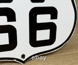 Vintage Us Route 66 California Porcelain Metal Highway Sign Gas Oil Road Shield