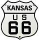 Vintage Us Route 66 Kansas Ks Porcelain Metal Highway Sign Gas Oil Road Shield