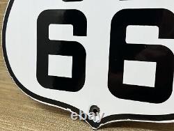 Vintage Us Route 66 Kansas Ks Porcelain Metal Highway Sign Gas Oil Road Shield
