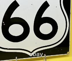 Vintage Us Route 66 Porcelain Night Sign Gas Service Station Highway Motor Oil