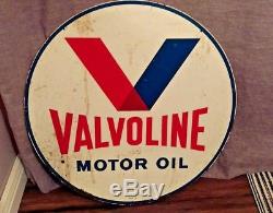 Vintage Valvoline Motor Oil 2 Sided 30 Metal Sign