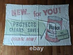 Vintage Veedol Motor Oil Cloth Banner