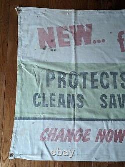 Vintage Veedol Motor Oil Cloth Banner