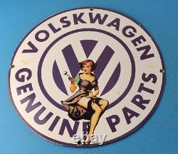 Vintage Volkswagen Porcelain Gas Vw Automobile Sales Service Dealer Parts Sign