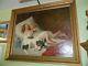 Vintage Woman Child & Dog Oil Painting Canvas Signed R. A. Fox