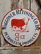 Vintage Waggoner Refining Co Porcelain Sign Petroleum Oil Cattle Ddd Ranch Steer
