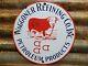 Vintage Waggoner Refining Co Porcelain Sign Petroleum Oil Cattle Ddd Ranch Steer