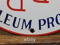 Vintage Waggoner Refining Co Porcelain Sign Petroleum Oil Cattle DDD Ranch Steer