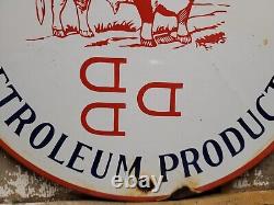 Vintage Waggoner Refining Co Porcelain Sign Petroleum Oil Cattle DDD Ranch Steer