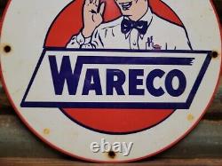 Vintage Wareco Porcelain Sign Gasoline Gas Station William Ware Texaco Products