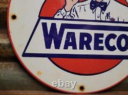 Vintage Wareco Porcelain Sign Gasoline Gas Station William Ware Texaco Products