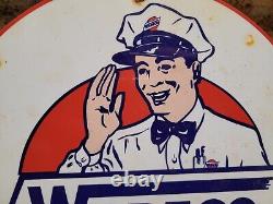 Vintage Wareco Porcelain Sign Gasoline Gas Station William Ware Texaco Products
