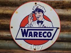 Vintage Wareco Porcelain Sign Gasoline Gas Station William Ware Texaco Products