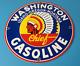 Vintage Washington Gasoline Sign Indian Chief Gas Porcelain Service Pump Sign
