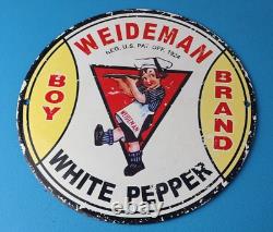 Vintage Weideman Boy Brand Sign Porcelain Piggly Grocery Store Gas Sign