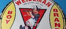 Vintage Weideman Boy Brand Sign Porcelain Piggly Grocery Store Gas Sign