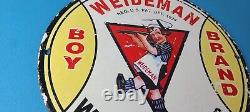 Vintage Weideman Boy Brand Sign Porcelain Piggly Grocery Store Gas Sign