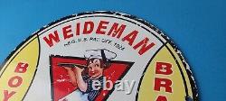 Vintage Weideman Boy Brand Sign Porcelain Piggly Grocery Store Gas Sign