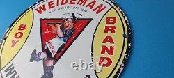 Vintage Weideman Boy Brand Sign Porcelain Piggly Grocery Store Gas Sign