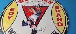 Vintage Weideman Boy Brand Sign Porcelain Piggly Grocery Store Gas Sign