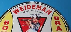 Vintage Weideman Boy Brand Sign Porcelain Piggly Grocery Store Gas Sign