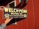 Vintage Welch Penn Motor Oil Gasoline Metal Sign 24x9 Gas Oil Service Station