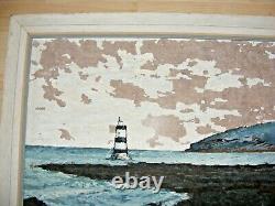 Vintage Welsh Oil Painting Charles White West Wales Seascape Welsh Artist 1964