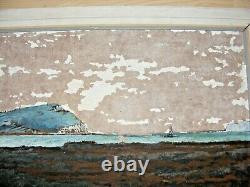 Vintage Welsh Oil Painting Charles White West Wales Seascape Welsh Artist 1964