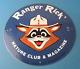 Vintage Wildlife Sign Ranger Rick Nature Magazine Porcelain Gas Pump Sign