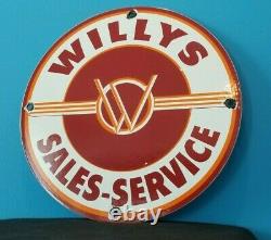 Vintage Willy's Porcelain Gas Oil Jeep Overland Service Dealership Sales Sign