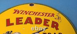 Vintage Winchester Porcelain Leader Staynless Shot Gun Shells Sales Ammo Sign