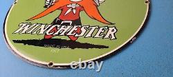 Vintage Winchester Porcelain Shot Gun Shells Dealer Gas Oil Pump Plate Sign