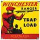 Vintage Winchester Porcelain Sign, Ammo, 12 Gauge Shells, Bird Hunting, Shot Gun