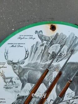 Vintage Winchester Porcelain Sign Buck Deer Hunting Gun Rifle Shotgun Gas Oil