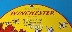 Vintage Winchester Sign Hunting Firearms Shot Gun Gas Oil Pump Porcelain Sign
