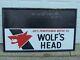 Vintage Wolf Head Oil Sign 3' X5