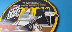 Vintage Wolfs Head Motor Oil Porcelain Sign Gas Pump Station Pennsylvania Sign