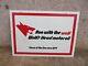 Vintage Wolfs Head Motor Oil Sign Gas Station Dealer Run With The Wolf