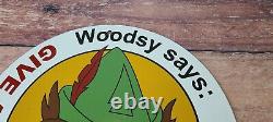 Vintage Woodsy Says Porcelain Don't Pollute Forest National Park Gas Pump Sign