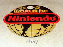 Vintage World Of Nintendo 12 Metal Mario Brothers Nes 64 Snes Gasoline Oil Sign