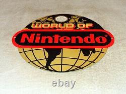 Vintage World Of Nintendo 12 Metal Mario Brothers Nes 64 Snes Gasoline Oil Sign