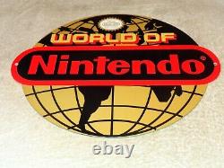 Vintage World Of Nintendo 12 Metal Mario Brothers Nes 64 Snes Gasoline Oil Sign
