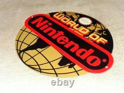 Vintage World Of Nintendo 12 Metal Mario Brothers Nes 64 Snes Gasoline Oil Sign